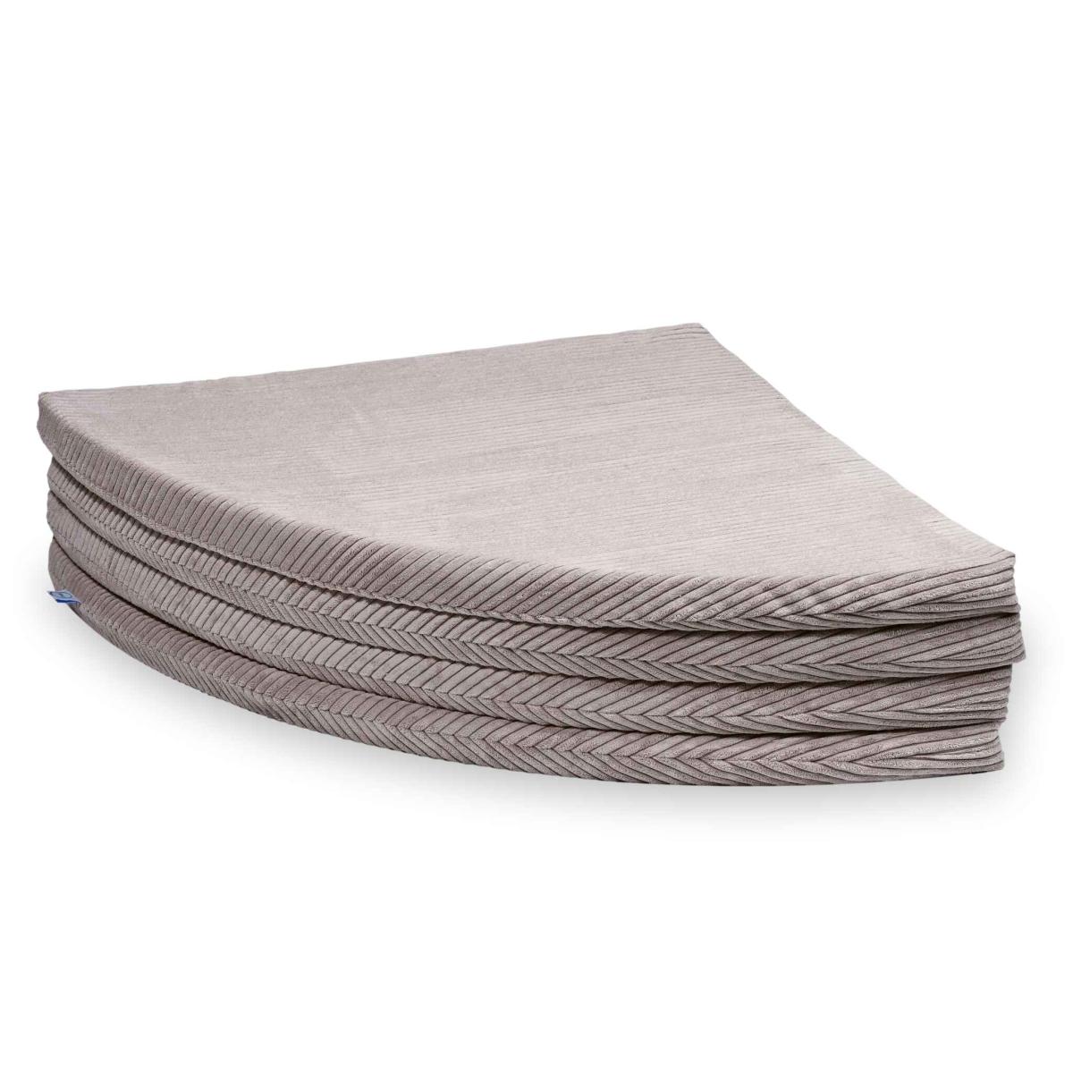 Play mat 160cm for children, round foldable, Corduroy Light Pink