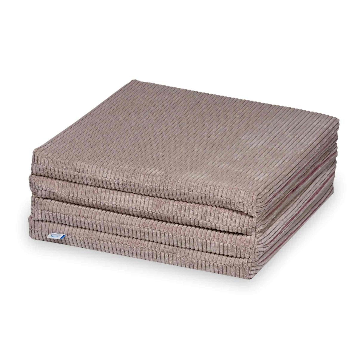Play mat 120x120cm for children, square foldable, Corduroy Light Pink
