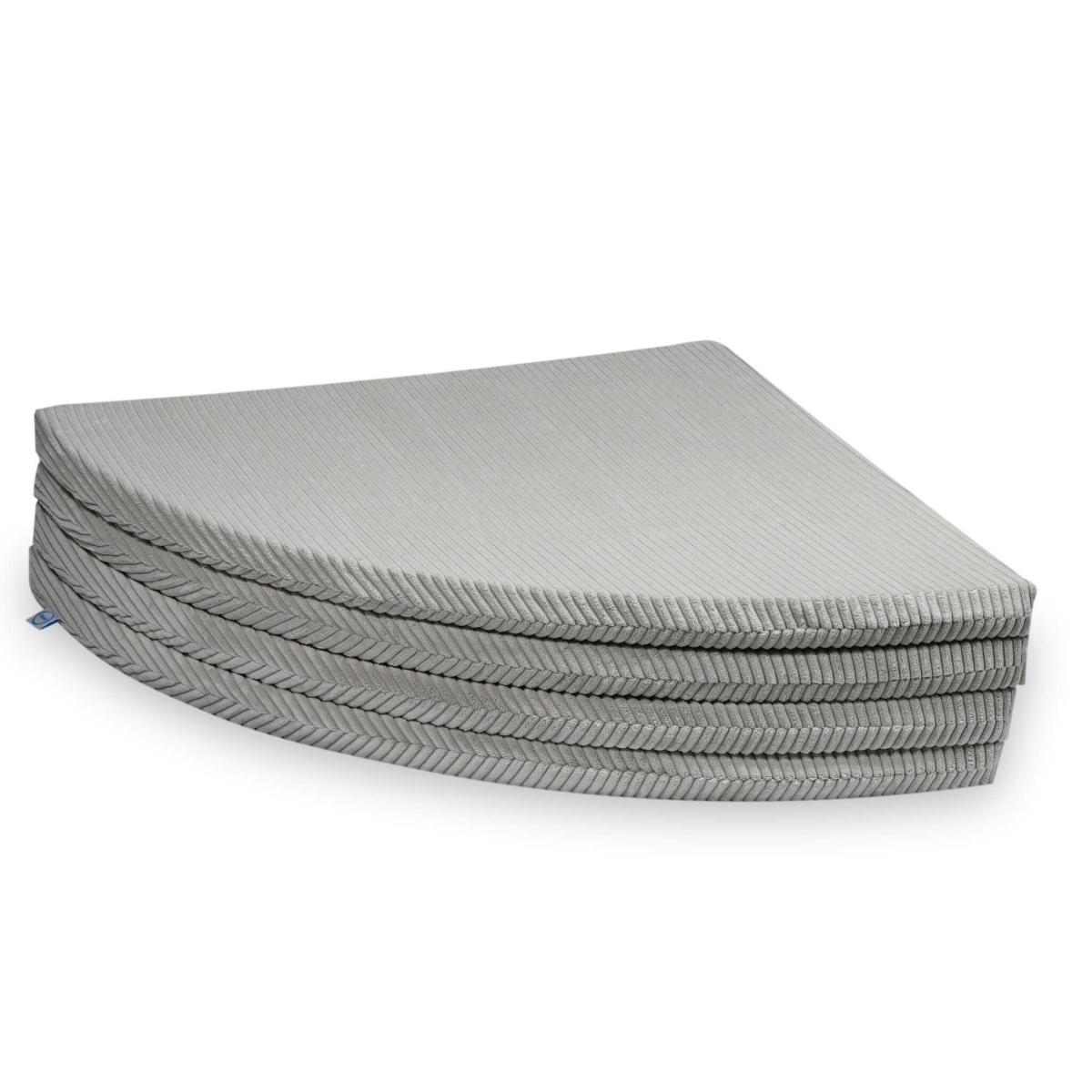 Play mat 160cm for children, round foldable, Corduroy Grey