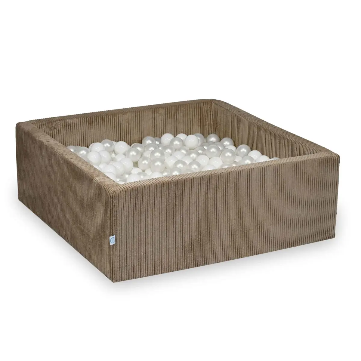 Suchy basen 110x110x40 Sztruks Toffee 600 piłek: białe, perłowe