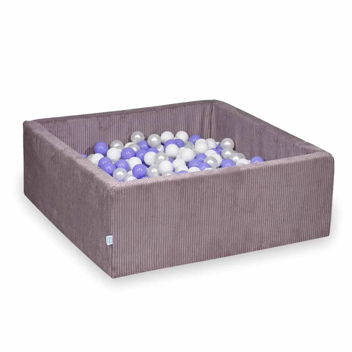Suchy basen 110x110x40 Sztruks Lavender 600 piłek: białe, perłowe, wrzosowe