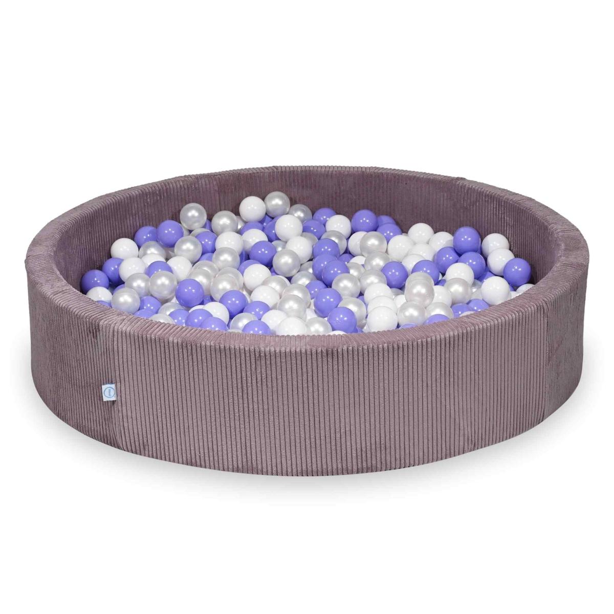 Suchy basen 130x30 Sztruks Lavender 600 piłek: białe, perłowe, wrzosowe