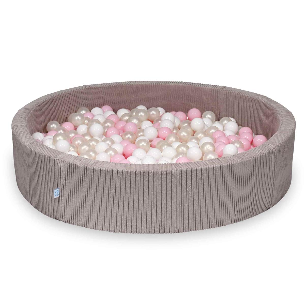 Suchy basen 130x30 Sztruks Jasny róż 600 piłek: białe, jasnoróżowe, opalizujące