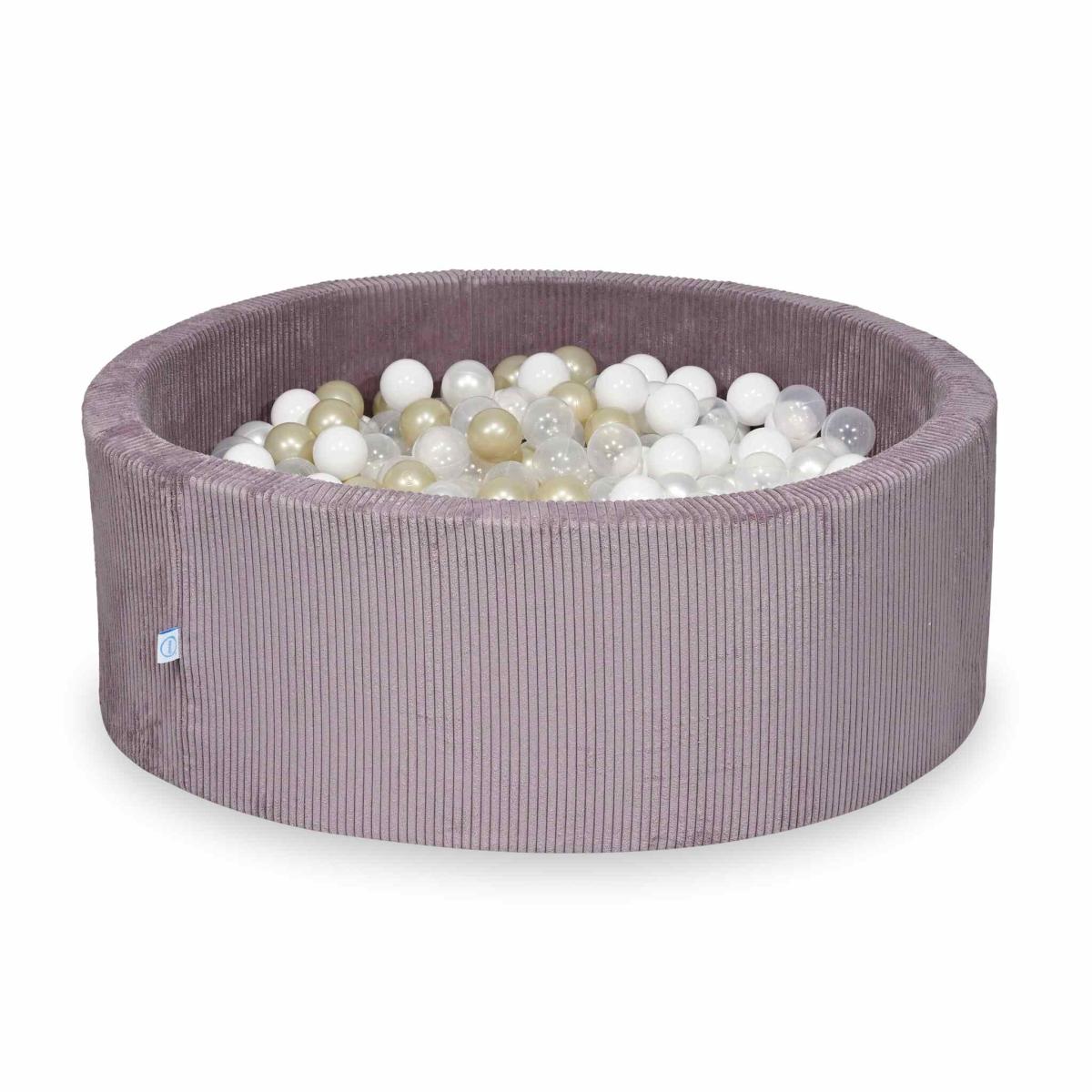 Ball Pit 110x40 Corduroy Lavender with balls 500 pcs:  transparent, white, pearl, light gold