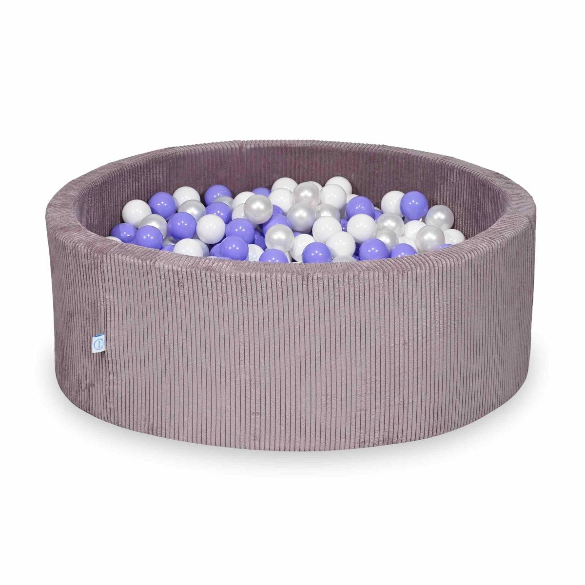 Ball Pit 110x40 Corduroy Lavender with balls 500 pcs: transparent, pearl, baby pink pearl, rosegold