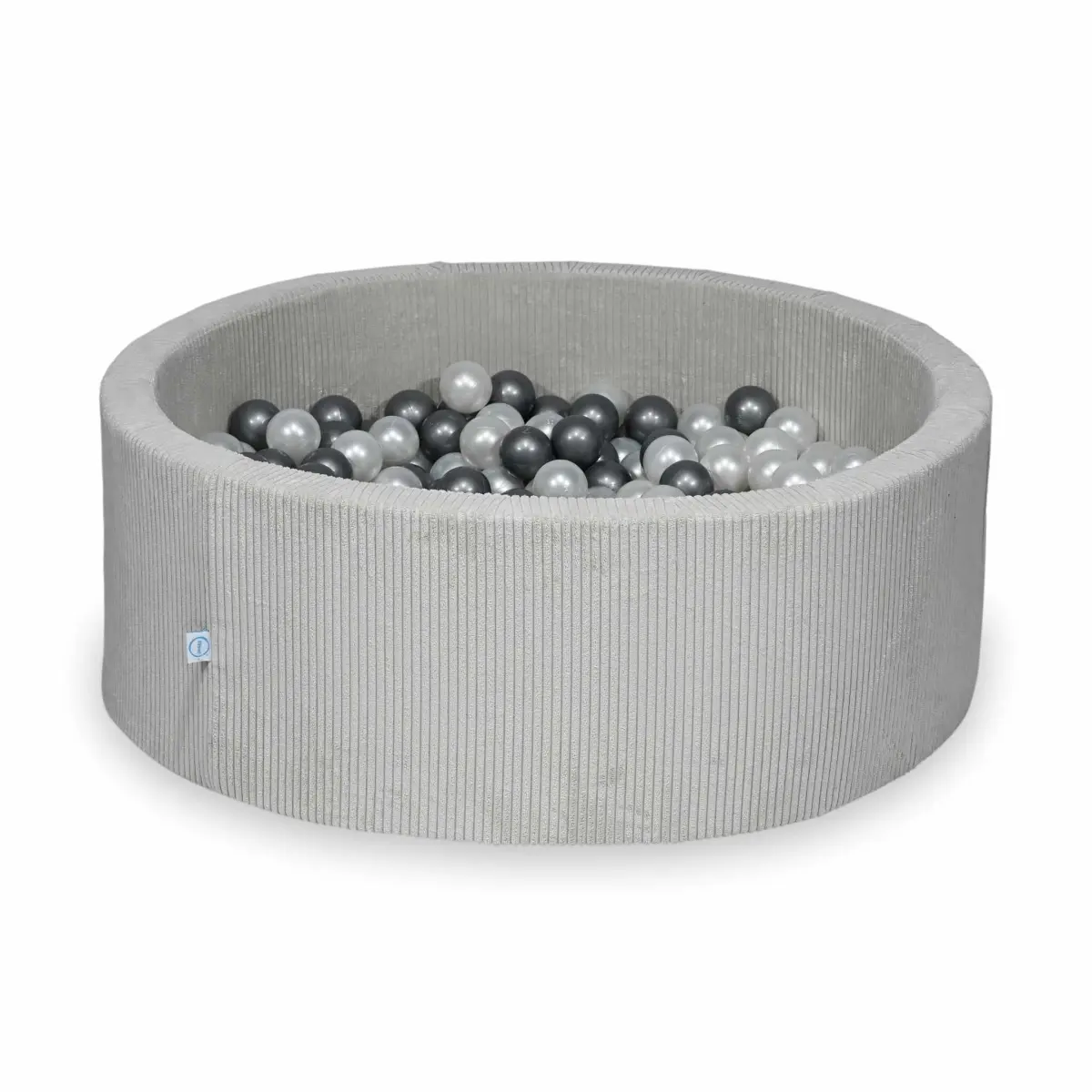 Ball Pit 110x40 Corduroy Grey with balls 500 pcs: pearl, silver