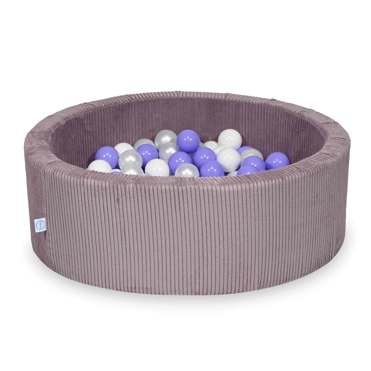 Suchy basen 90x30 Sztruks Lavender 200 piłek: białe, perłowe, wrzosowe