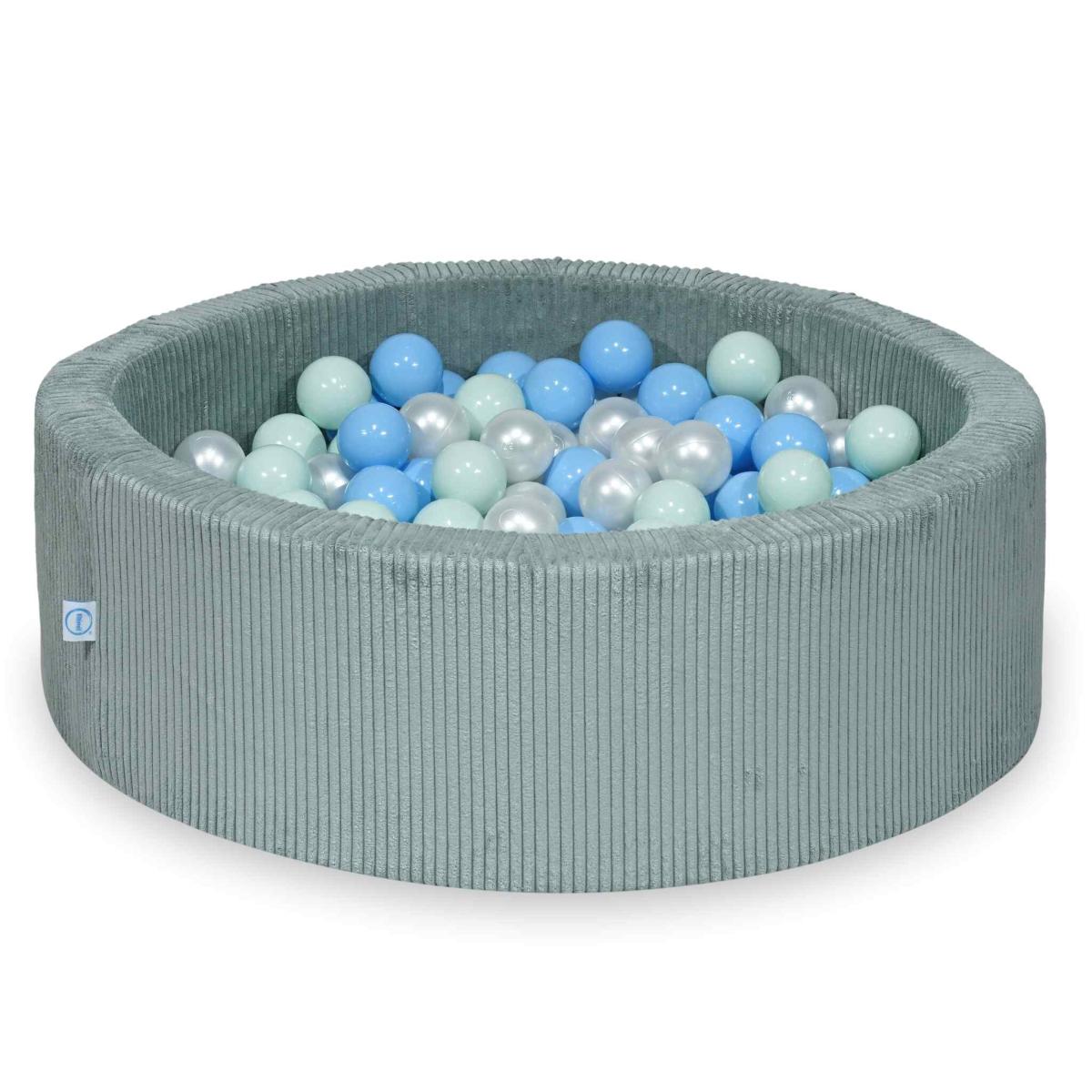 Suchy basen 90x30 Sztruks Jasna mięta 200 piłek: perłowe, jasnomiętowe, jasnobłękitne