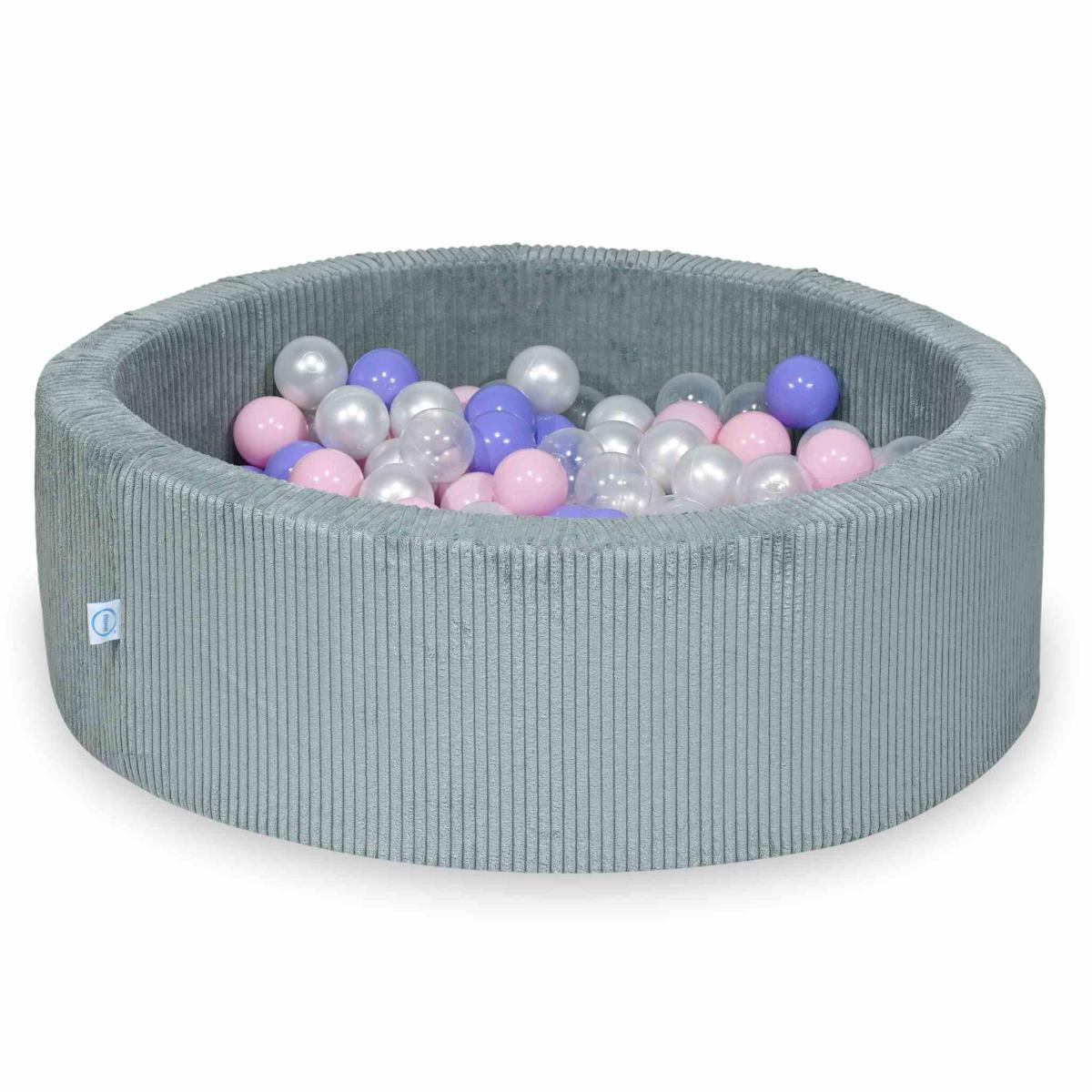 Suchy basen 90x30 Sztruks Jasna mięta 200 piłek: przezroczyste, perłowe, jasnoróżowe, wrzosowe